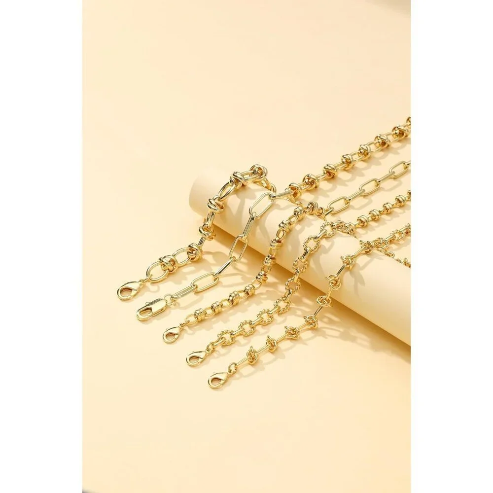 Women Gold 14k Gold Plated Chunky Link Adjustable Link Choker Chain Hip-hop Neck